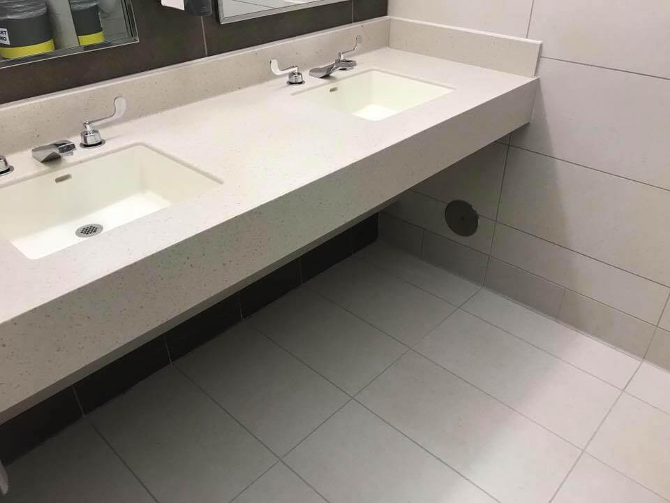 ISU Milner Library Restrooms Sinks - Johnco Construction